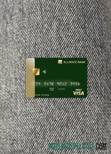 Frente do Photolook do cartão Visa do Austria Alliance Bank modelo